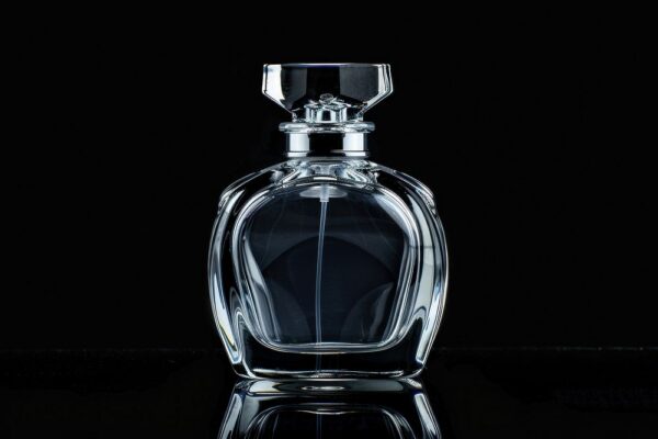 Perfume bottle glass black black background. Le Labo Santal 33 gallery image 3